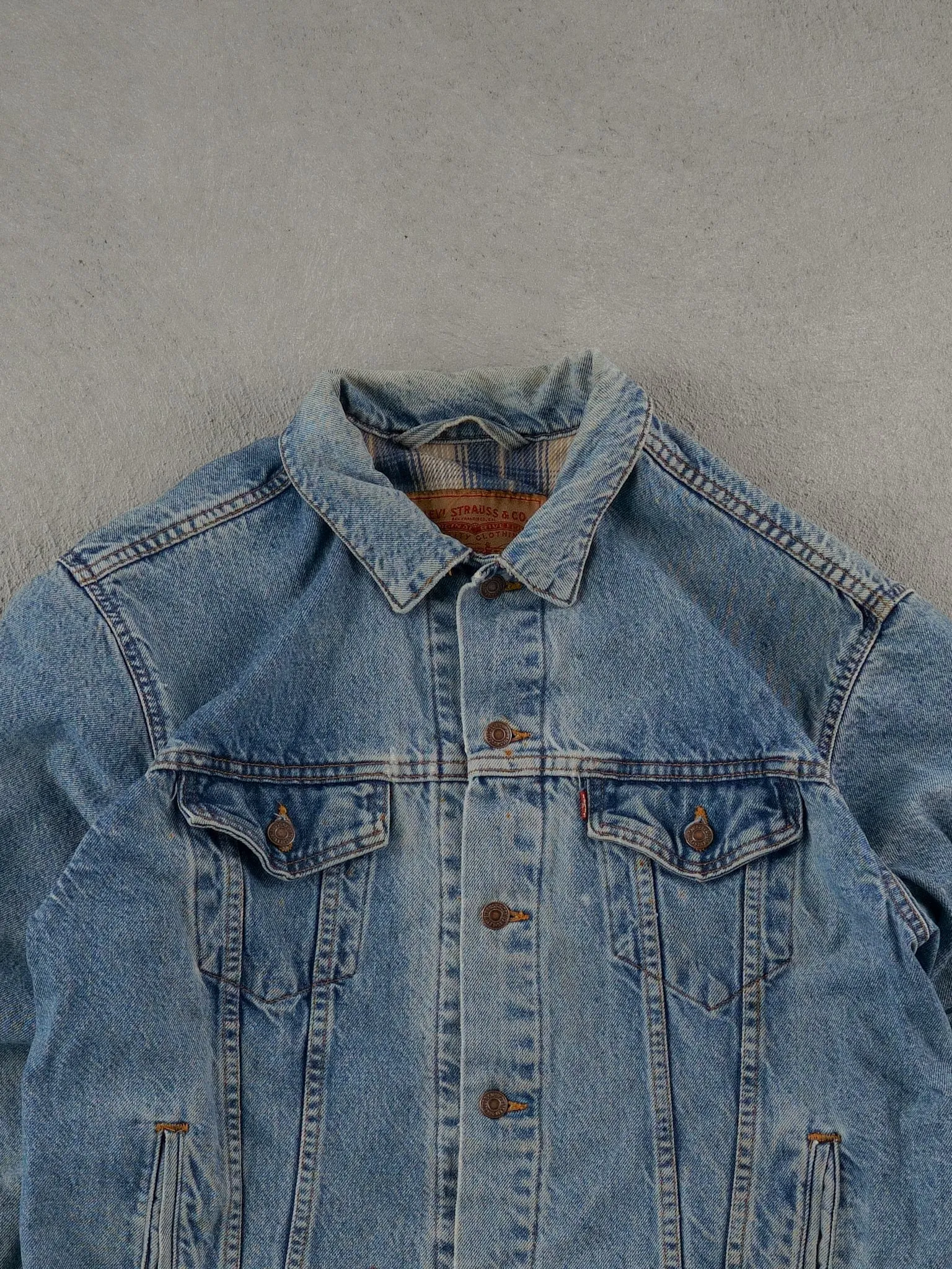 Vintage 90s Blue Levi's Blanket Lined Denim Type 3 Jacket (L) sold by Rebalance Vintage product image thumbnail 2