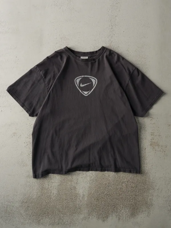 Vintage Y2K Faded Black Nike Soccer Logo Tee (L) sold by Rebalance Vintage