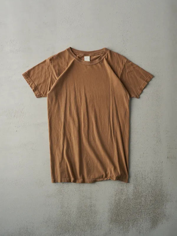 Vintage 90s Caramel Brown Blank Tee (S) sold by Rebalance Vintage