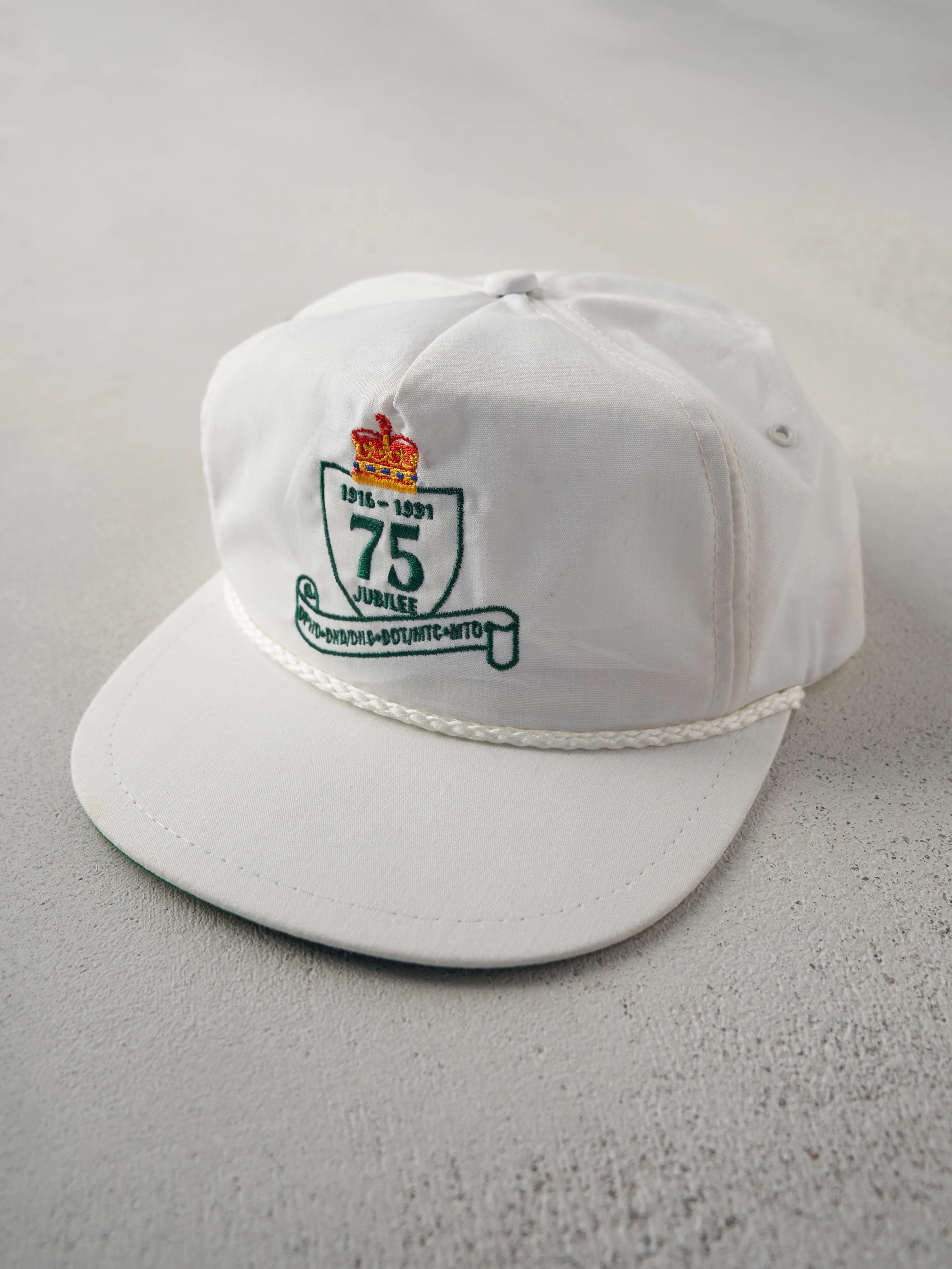 Vintage 91' White 75th Jubilee Embroidered Snap Back Hat sold by Rebalance Vintage product image thumbnail 2
