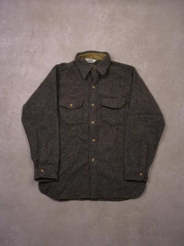Vintage 90s Grey Woolrich Wool Collared Button Up (M/L) sold by Rebalance Vintage