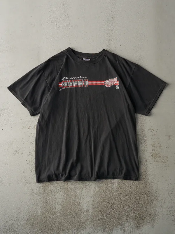 Vintage 90s Black Detroit Red Wings Brenden Shanahan #14 Tee (M/L) sold by Rebalance Vintage