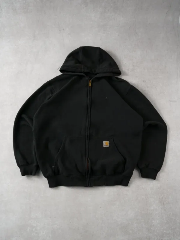 Vintage 90s Black Carhartt Zip Hoodie (L) sold by Rebalance Vintage