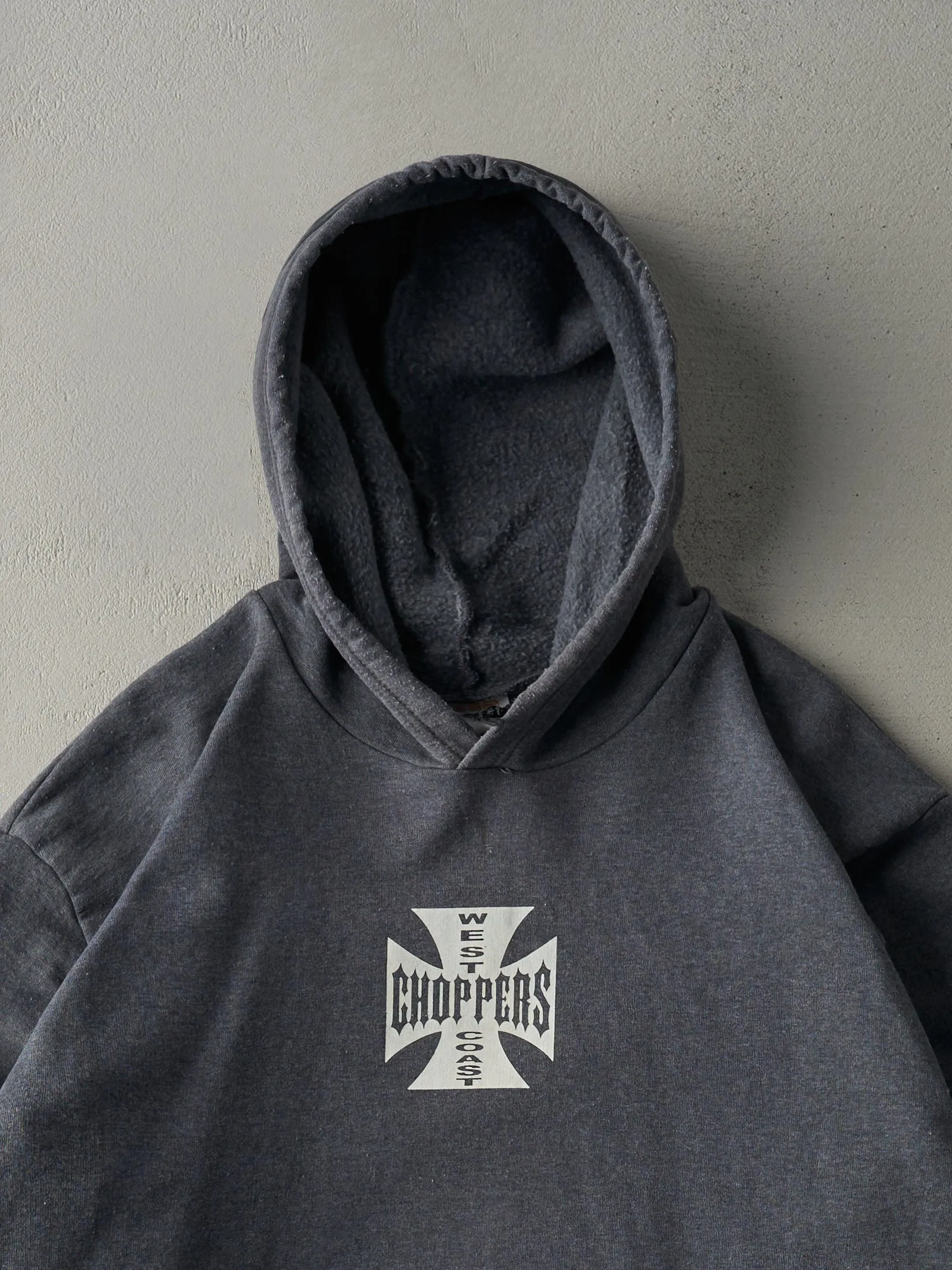 Vintage 90s Charcoal Grey West Coast Choppers Hoodie (L) sold by Rebalance Vintage product image thumbnail 4