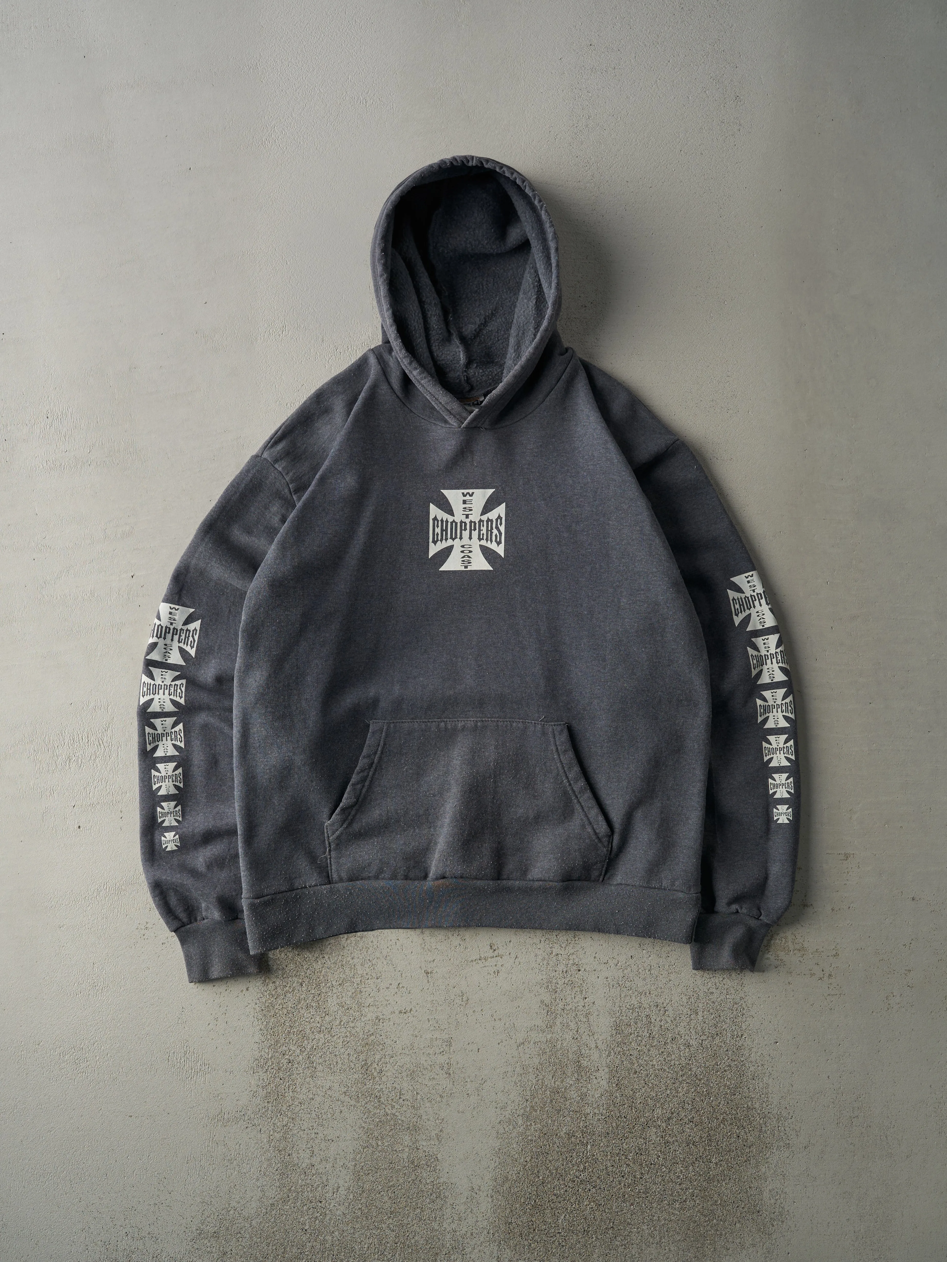 Vintage 90s Charcoal Grey West Coast Choppers Hoodie (L) sold by Rebalance Vintage