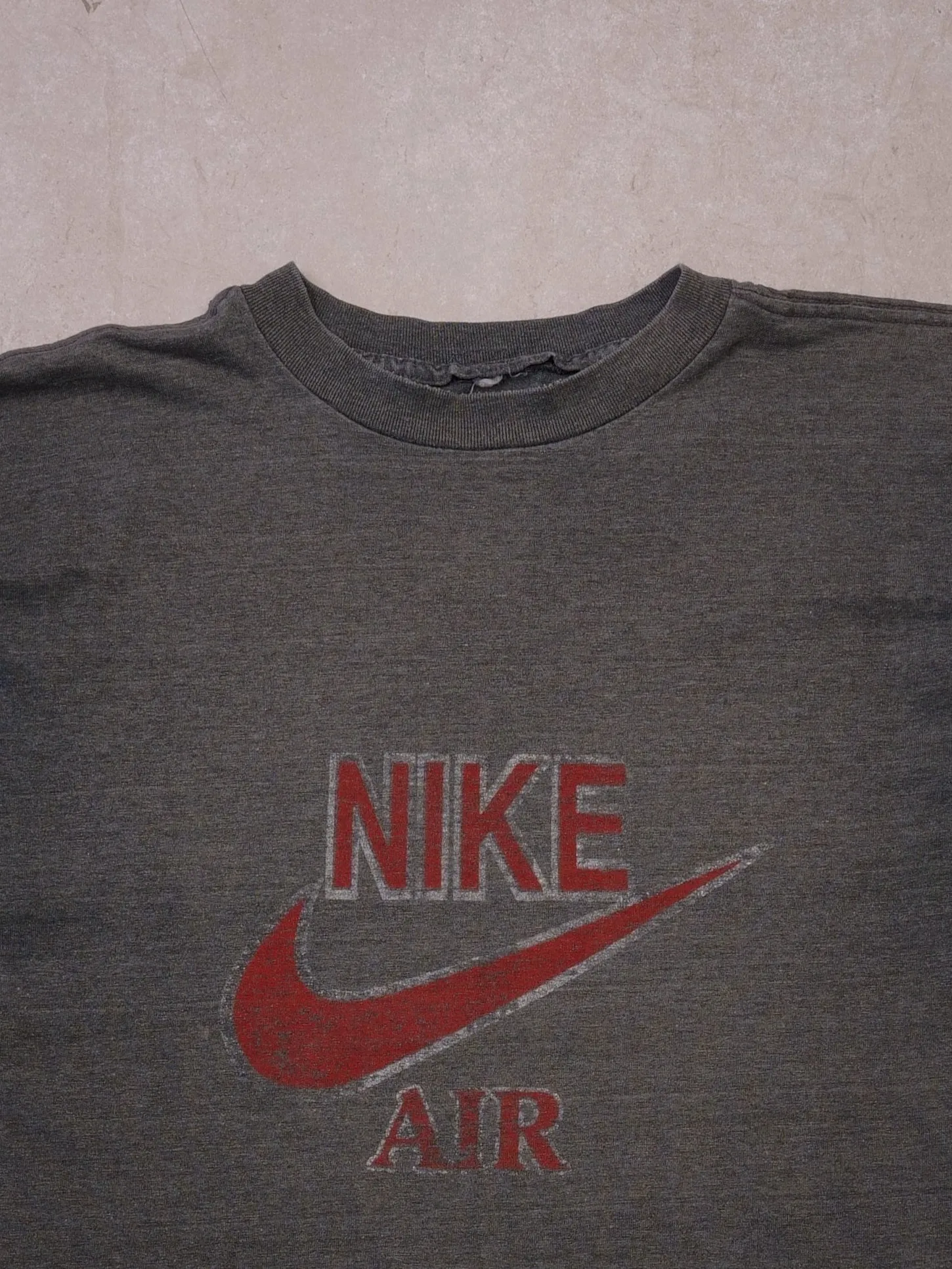Vintage 80s Dark Grey Nike Air Bootleg Graphic Tee (M) sold by Rebalance Vintage product image thumbnail 2