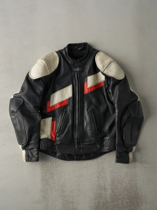Vintage 90s Black and White Joe Rocket Leather Biker Jacket (S/M) sold by Rebalance Vintage