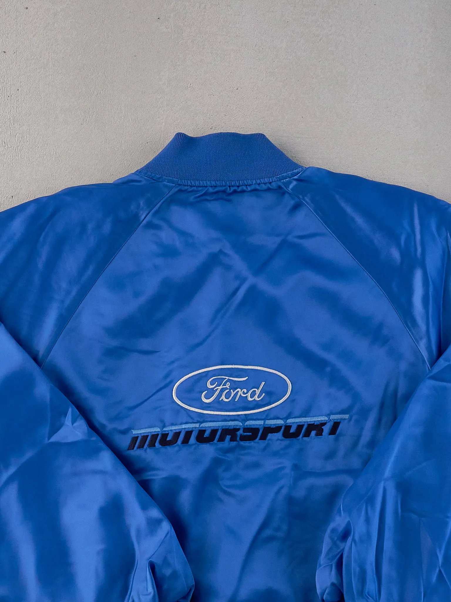Vintage 90s Blue Ford Motorsports Satin Bomber Jacket (M) sold by Rebalance Vintage product image thumbnail 5