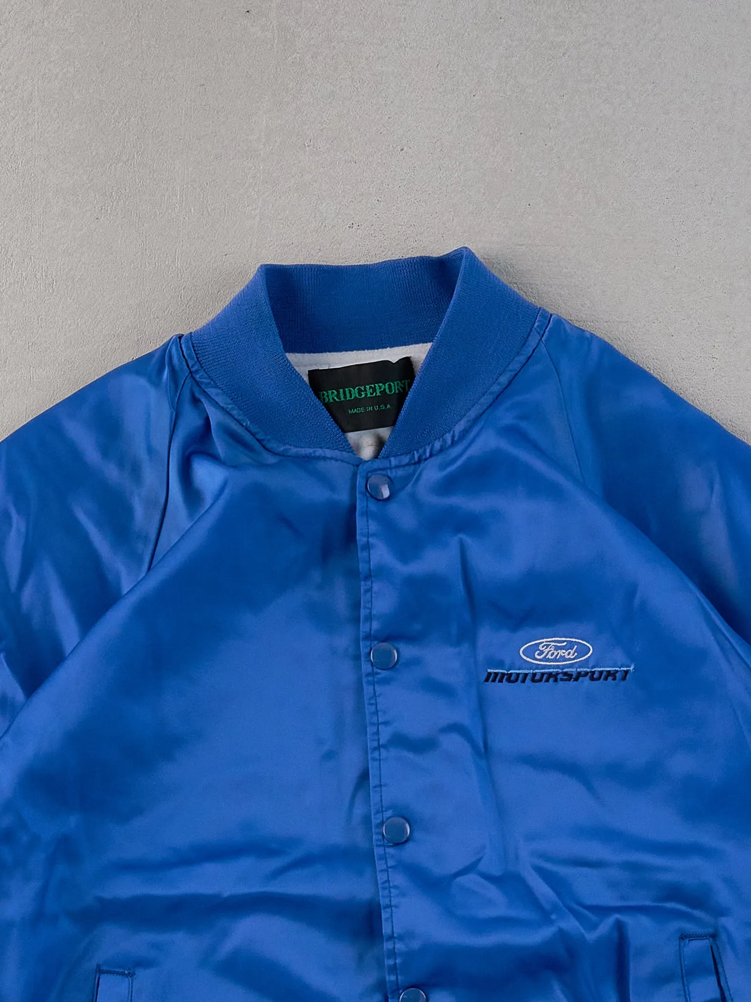 Vintage 90s Blue Ford Motorsports Satin Bomber Jacket (M) sold by Rebalance Vintage product image thumbnail 3