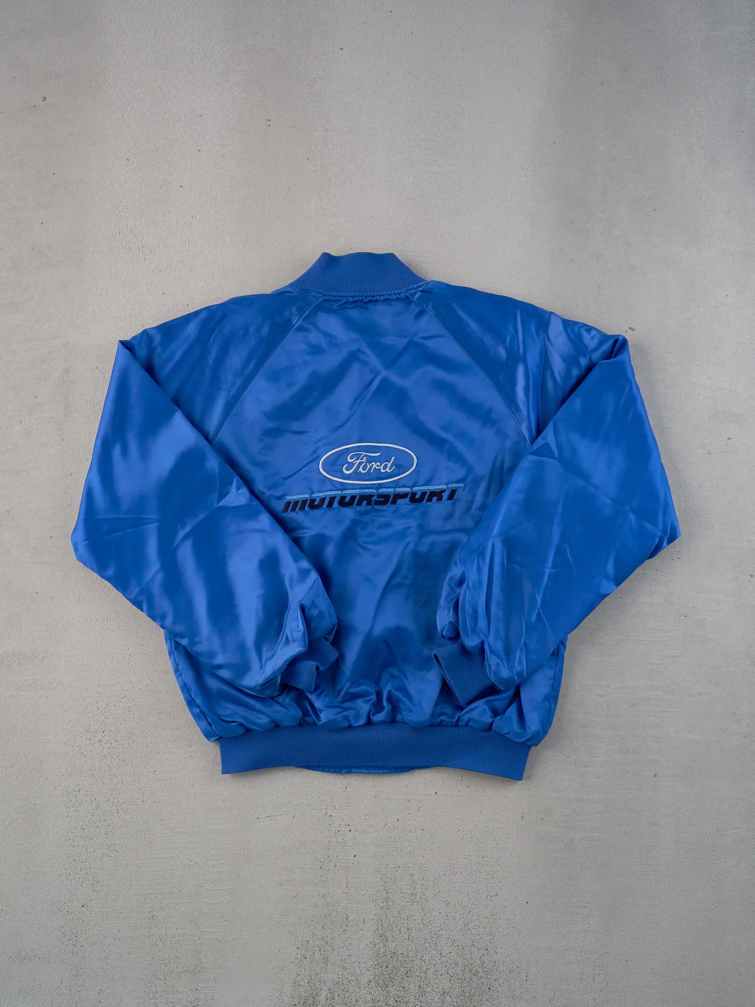 Vintage 90s Blue Ford Motorsports Satin Bomber Jacket (M) sold by Rebalance Vintage product image thumbnail 2