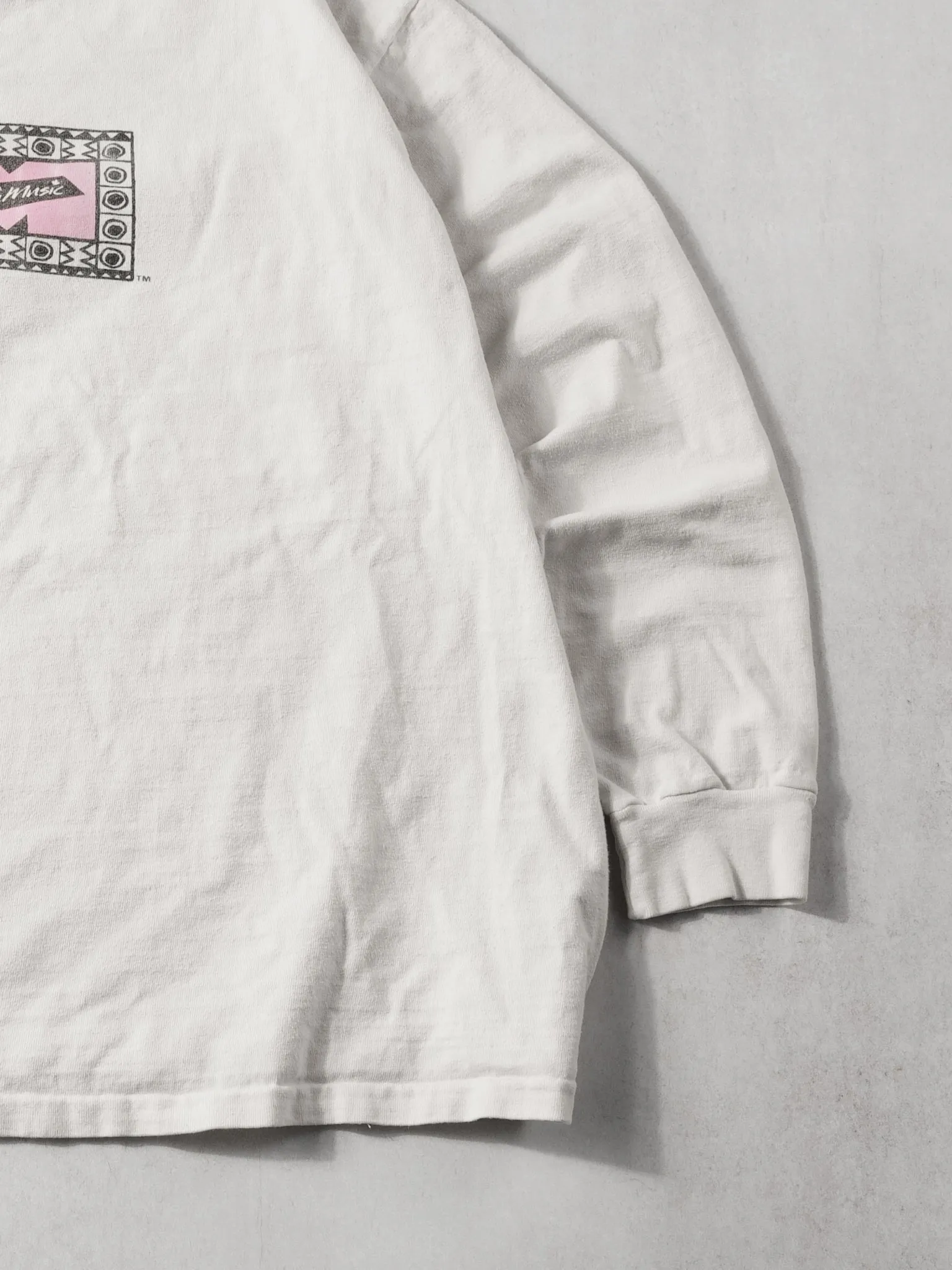 Vintage 90s RARE White and Pink Much Music Mockneck (L) sold by Rebalance Vintage product image thumbnail 2