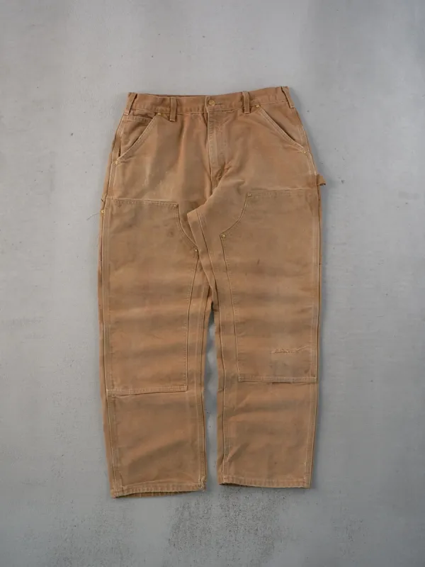 Vintage 90s Khaki Carhartt Double Knee Carpenter Pants (32x29) sold by Rebalance Vintage