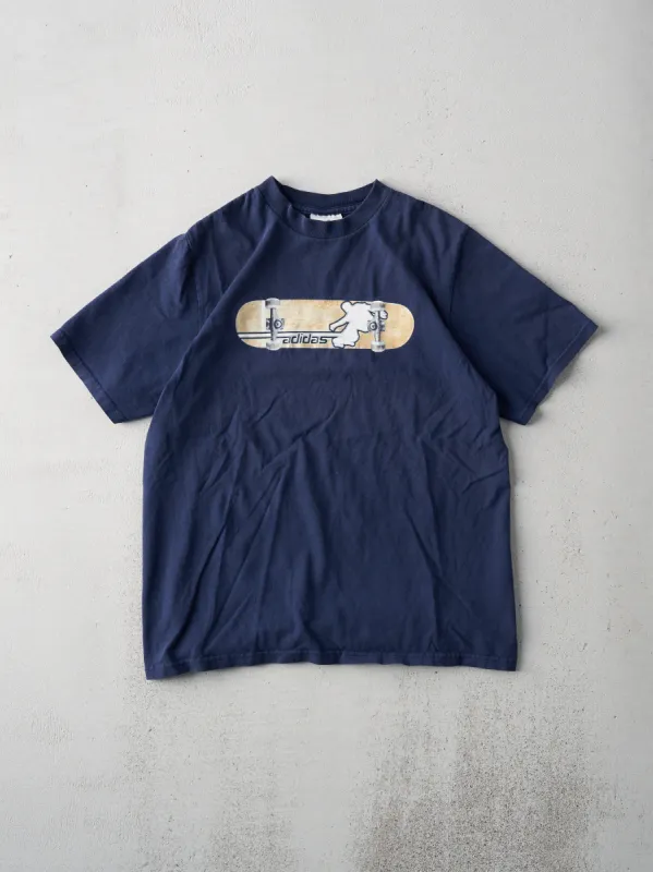 Vintage Y2K Navy Adidas Skateboard Tee (S) sold by Rebalance Vintage