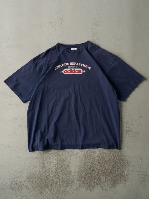Vintage 90s Navy Blue Adidas Logo Tee (XL/XXL) sold by Rebalance Vintage