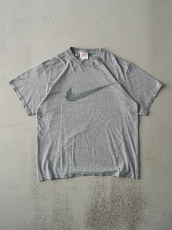 Vintage 90s Grey Nike Swoosh Logo Tee (M) made by Rebalance Vintage