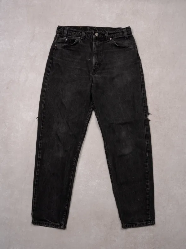 Vintage 80s Black Levi 550 Relax fit Denim Jean (30x28) sold by Rebalance Vintage