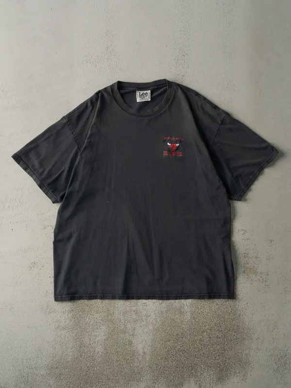 Vintage 98' Black Chicago Bulls NBA Champions Embroidered Tee (XL) sold by Rebalance Vintage