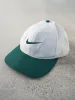 Vintage 90s White & Green Embroidered Nike Snapback Hat sold by Rebalance Vintage