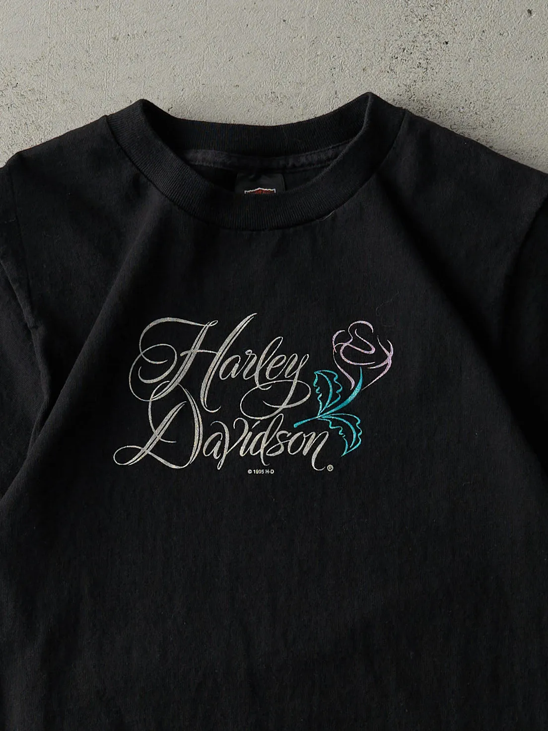 Vintage 95' Black Geneva New York Harley Davidson Tee (XS) sold by Rebalance Vintage product image thumbnail 3