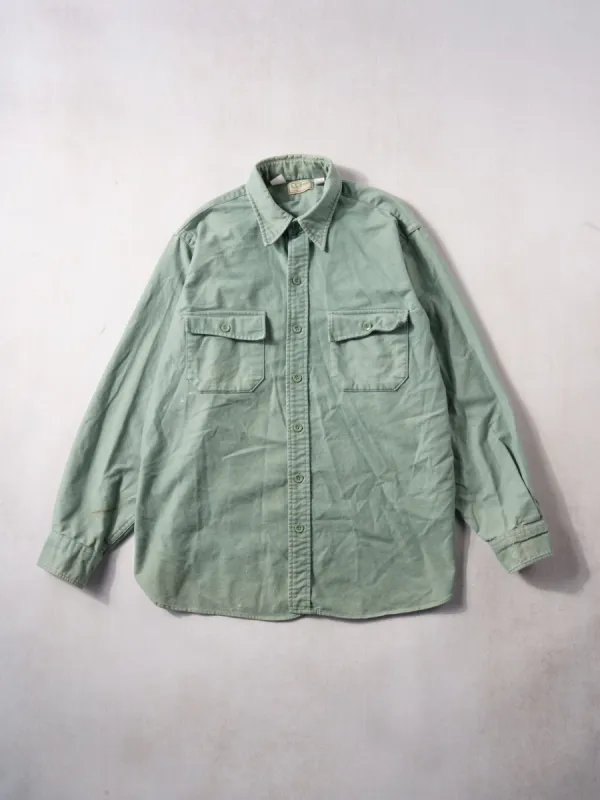 Vinage 90s Washed Sage Green LL Bean Collared Button Up (M/L) sold by Rebalance Vintage