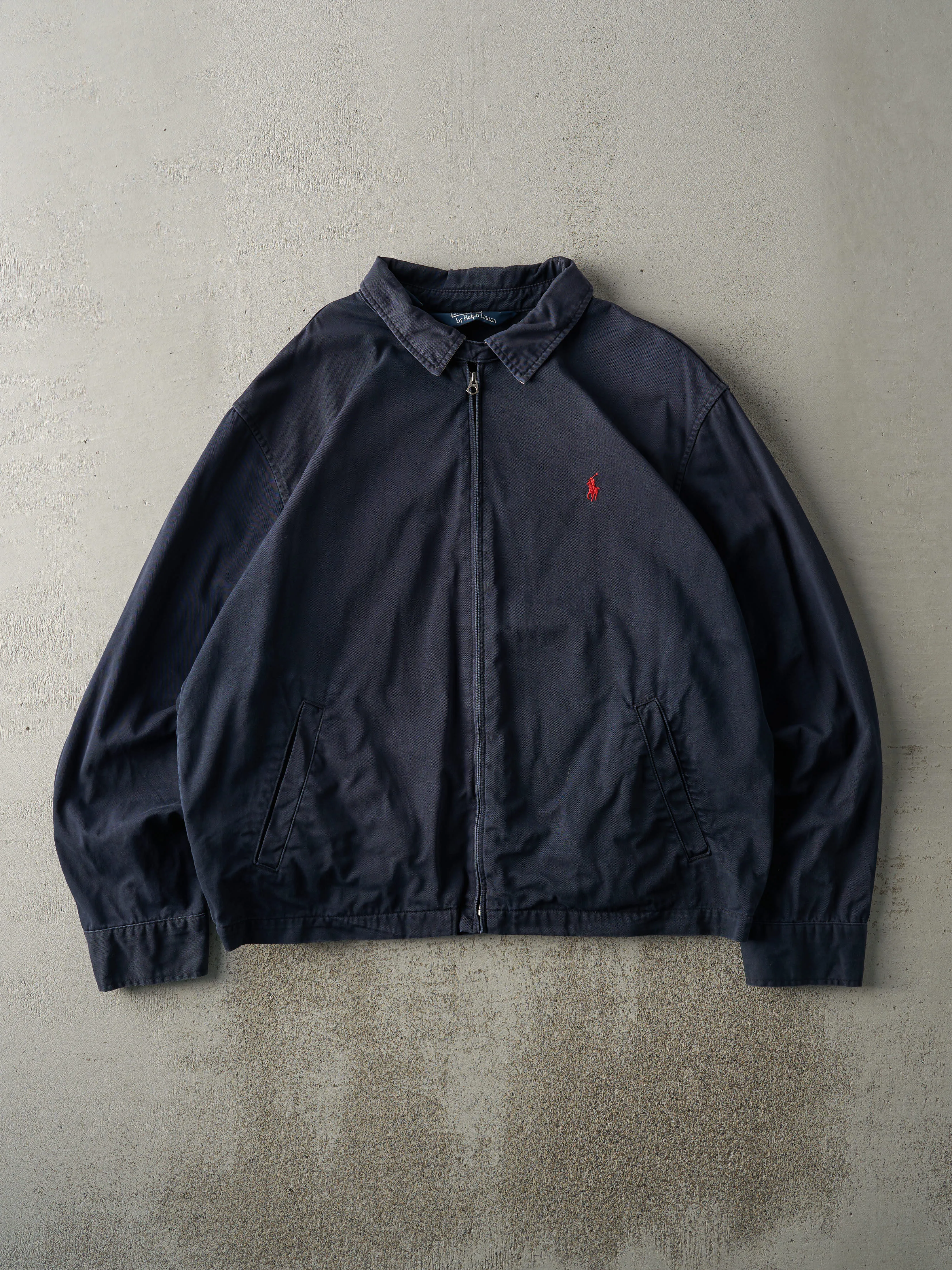 Vintage Y2K Navy Blue Polo Harrington Jacket (XL/XXL) sold by Rebalance Vintage