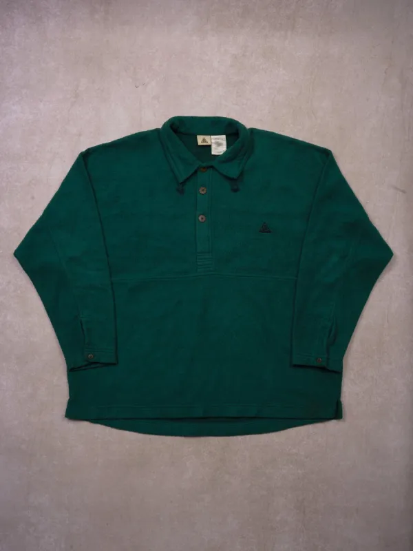Vintage 90s Oak Green Nike ACG Fleece Collared 1/4 Button Up (XXL) sold by Rebalance Vintage