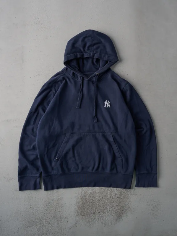 Vintage Y2K Navy Blue Embroidered New York Yankees Boxy Hoodie (L) sold by Rebalance Vintage