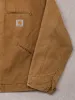 Vintage Camel Clark Construction Carhartt lined Detroit Jacket (M) sold by Rebalance Vintage