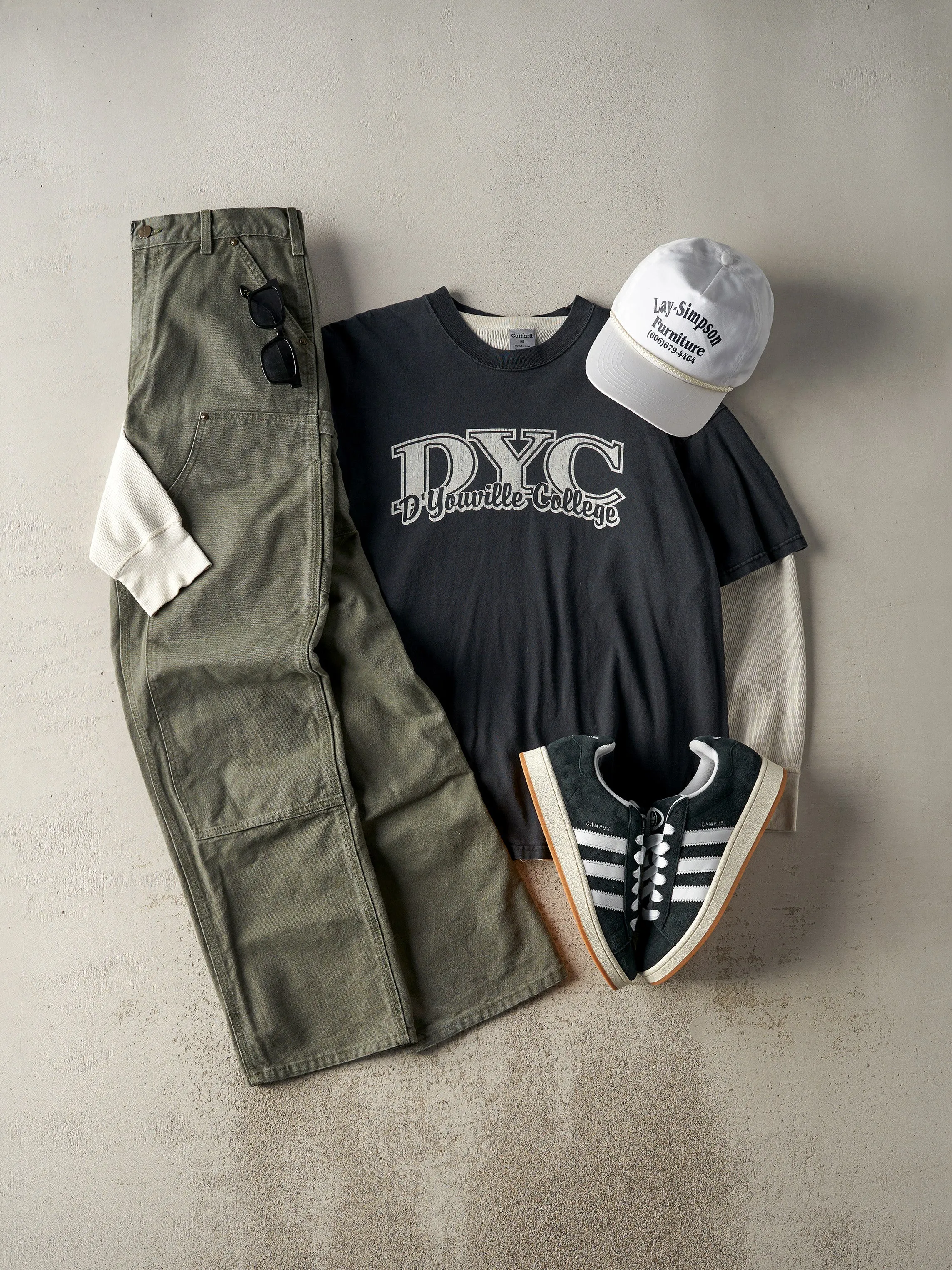 Vintage Y2K Faded Black D'Youville College Tee (L) sold by Rebalance Vintage product image thumbnail 2