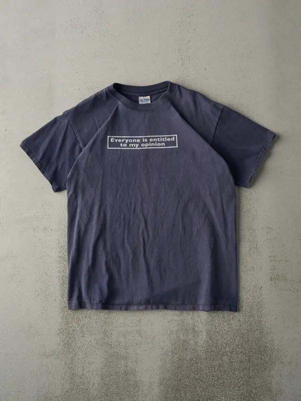Vintage Y2K Navy Blue "Everyone Is Entitled To My Opinion" Tee (M) sold by Rebalance Vintage