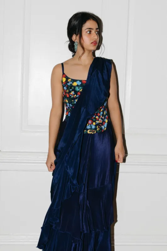 Ani Corset Drape Saree made by Sani