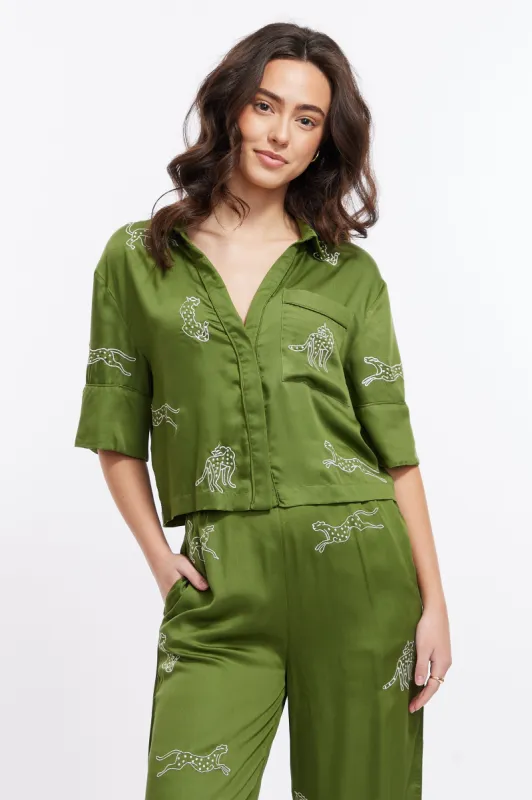 Leopard Loungewear Set - Garden Party (Green) sold by Sani