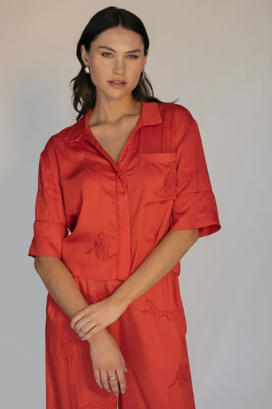 Leopard Loungewear Set - Fiery Red sold by Sani