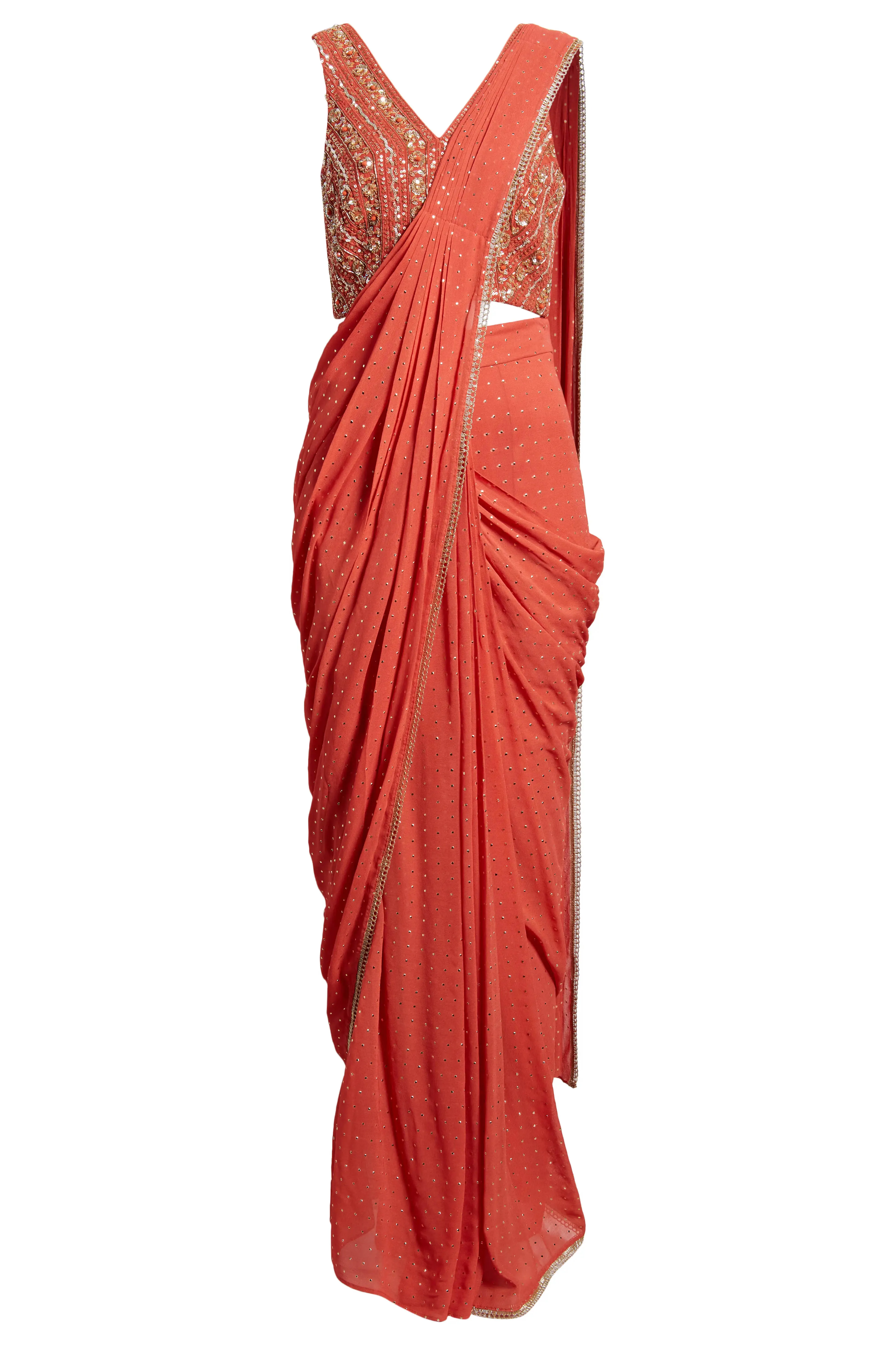 Zian Drape Saree (Paprika) sold by Sani product image thumbnail 2