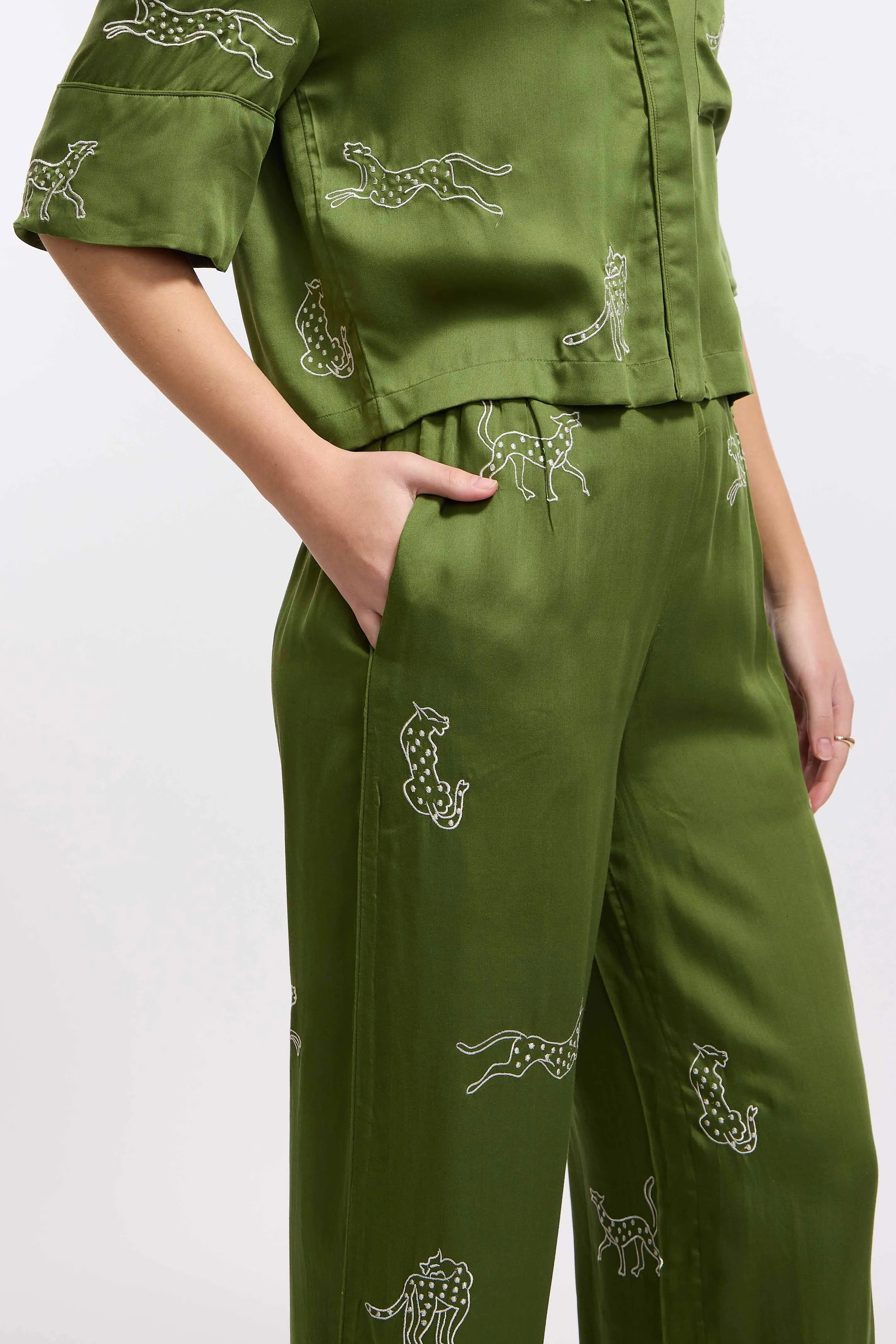 Loungewear Pants - Garden Party (Green) sold by Sani product image thumbnail 2