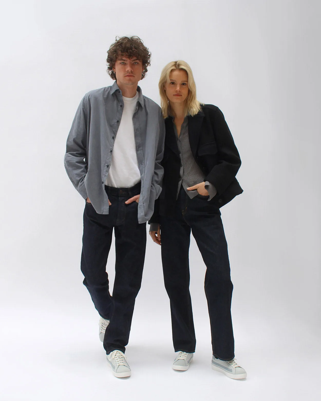 Olympus Low Top Sneakers - Grey Suede & Sky Blue Nubuck Leather sold by SANS MATIN product image thumbnail 3