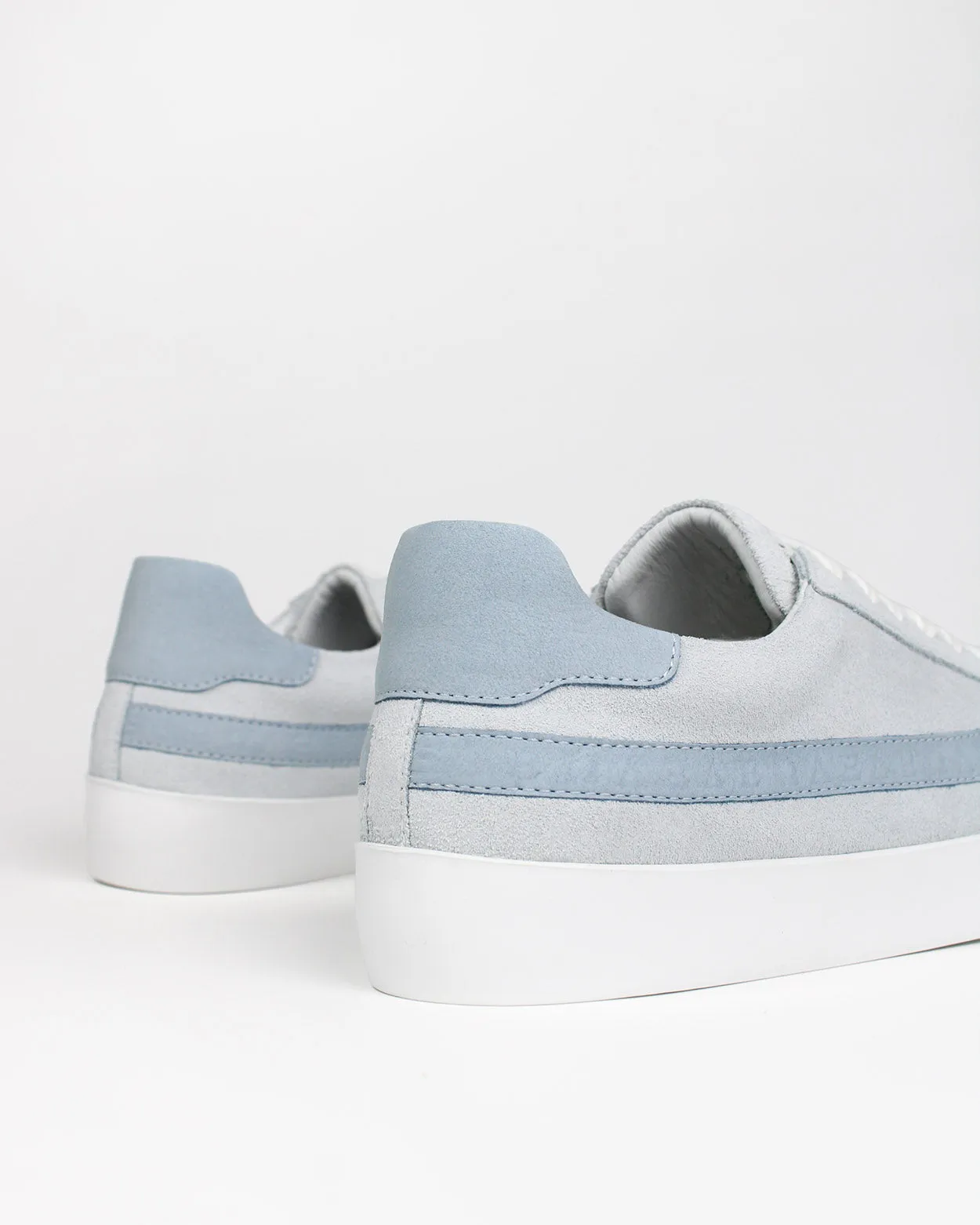 Olympus Low Top Sneakers - Grey Suede & Sky Blue Nubuck Leather sold by SANS MATIN product image thumbnail 5