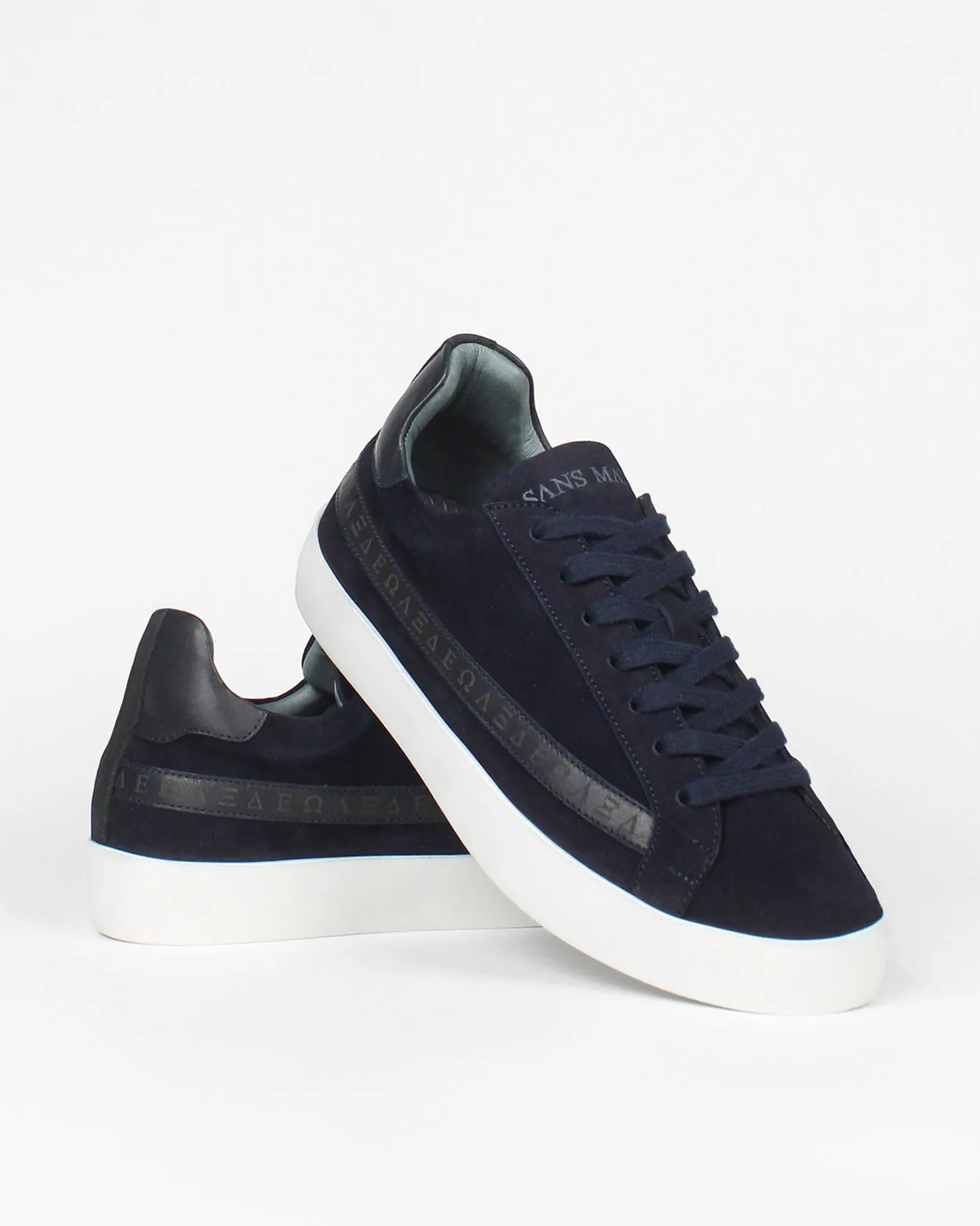 Olympus Low Top Sneakers - Midnight Blue Nubuck Leather sold by SANS MATIN