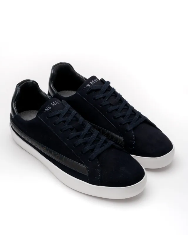 Olympus Low Top Sneakers - Midnight Blue Nubuck Leather sold by SANS MATIN