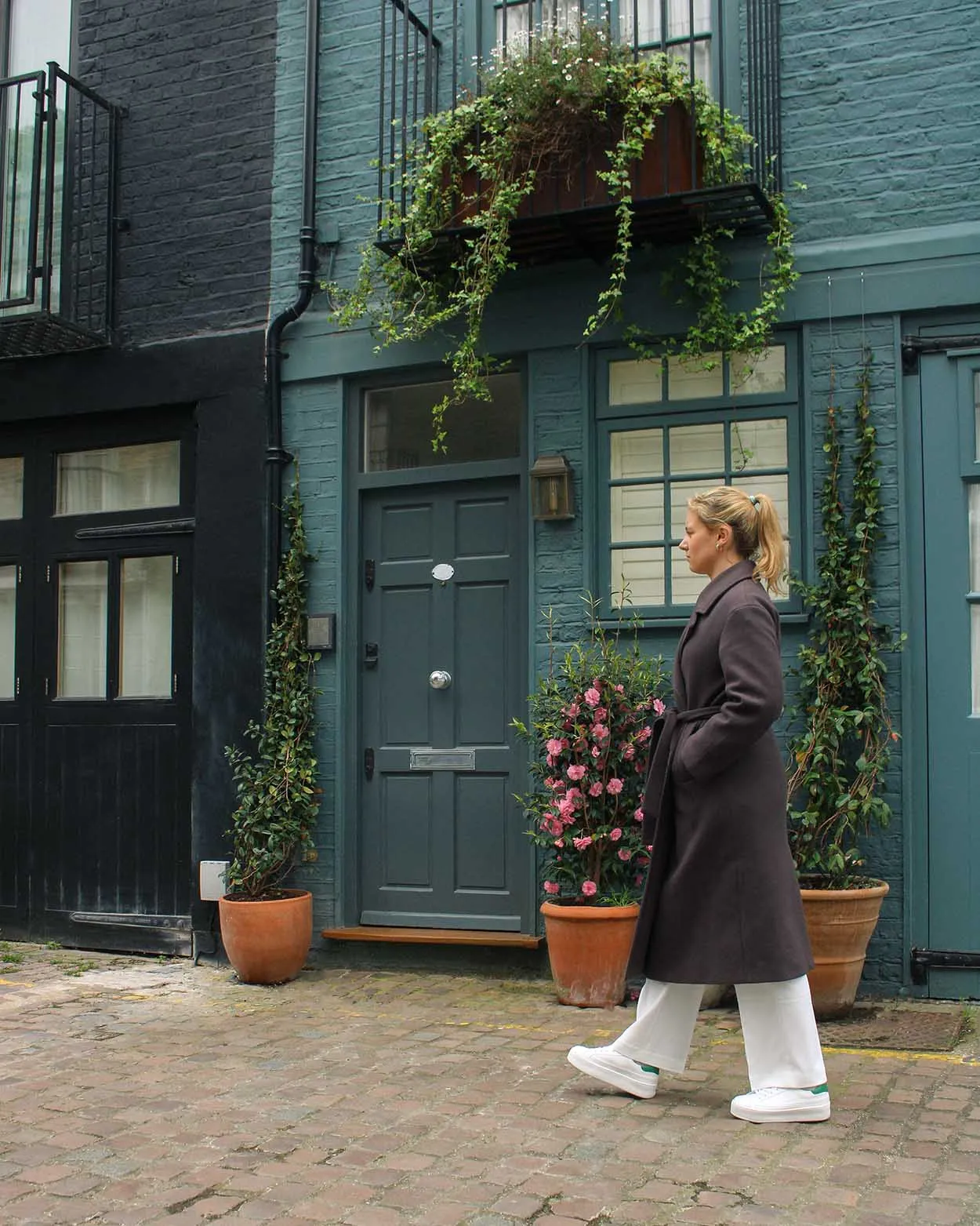 Gaia Platform Sneakers - White & Forest Green Pebbled Leather sold by SANS MATIN product image thumbnail 3