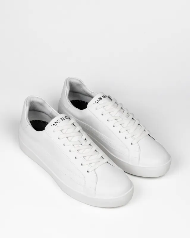 Olympus Low Top Sneakers - White Leather sold by SANS MATIN