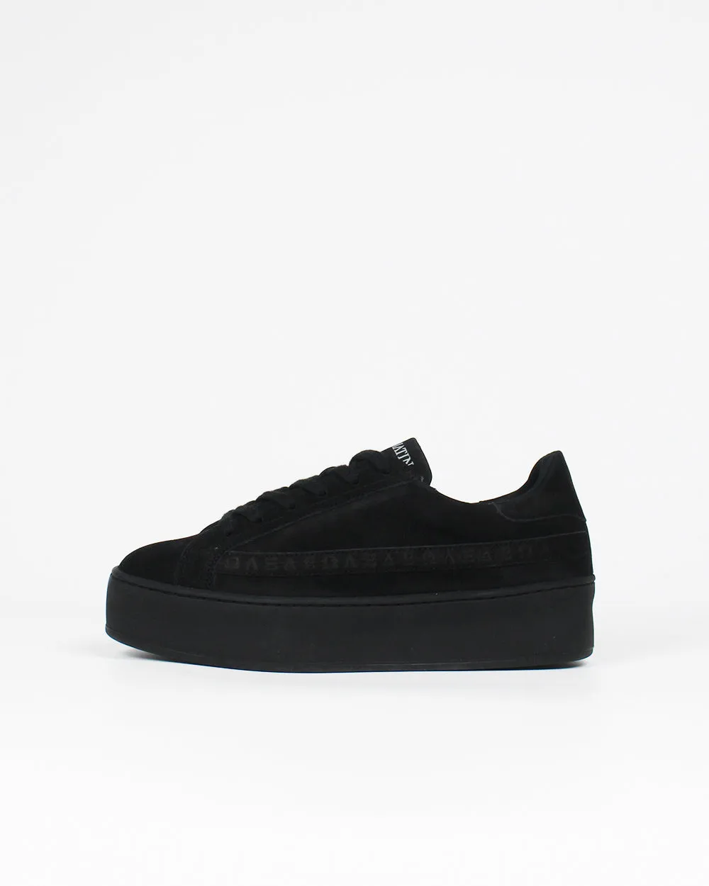 Gaia Platform Sneakers - Black Nubuck Leather sold by SANS MATIN