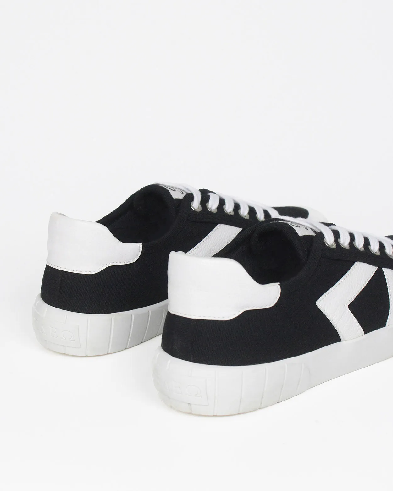 Helios Low Top Sneakers - Black Canvas & White Leather sold by SANS MATIN product image thumbnail 5
