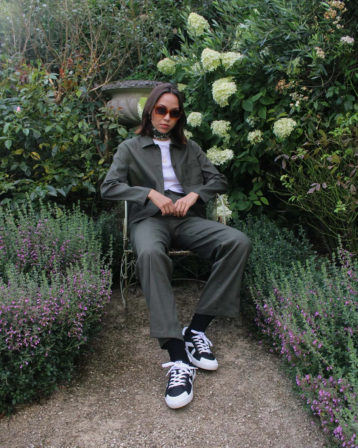 Helios Low Top Sneakers - Black Canvas & White Leather sold by SANS MATIN product image thumbnail 2