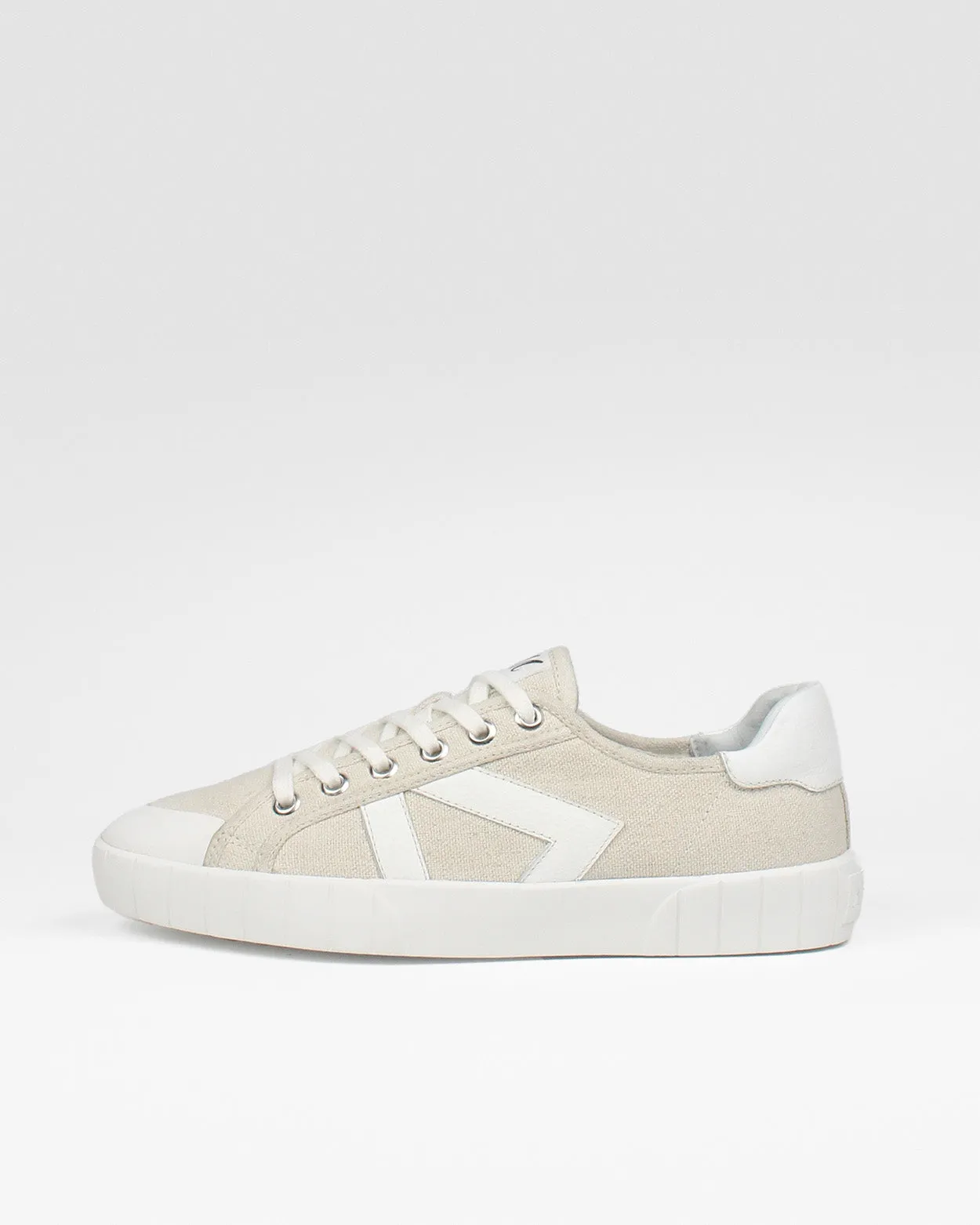 Helios Low Top Sneakers - Beige Canvas & White Leather sold by SANS MATIN