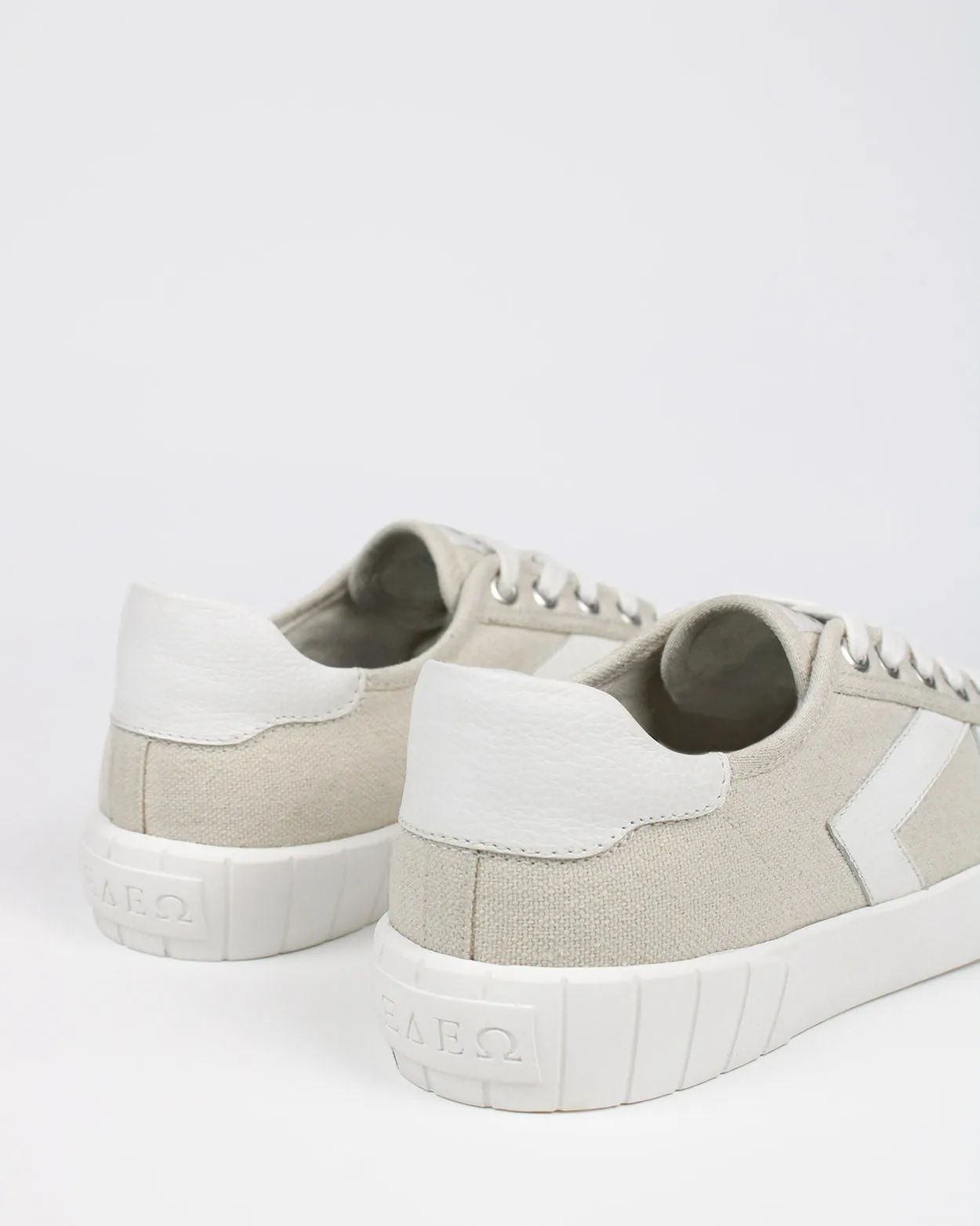 Helios Low Top Sneakers - Beige Canvas & White Leather sold by SANS MATIN product image thumbnail 5