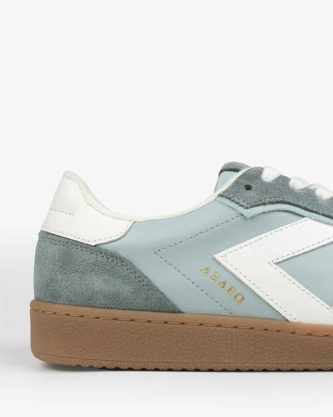 Hera Low Top Trainers - Soft Teal Leather & Denim Blue Suede sold by SANS MATIN product image thumbnail 4