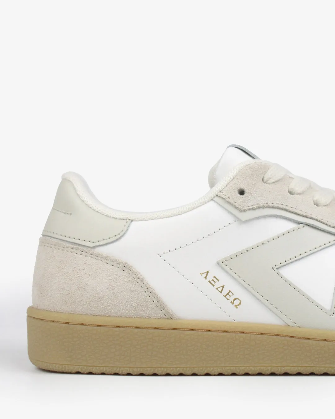 Hera Low Top Trainers - White Leather & Taupe Suede sold by SANS MATIN product image thumbnail 4