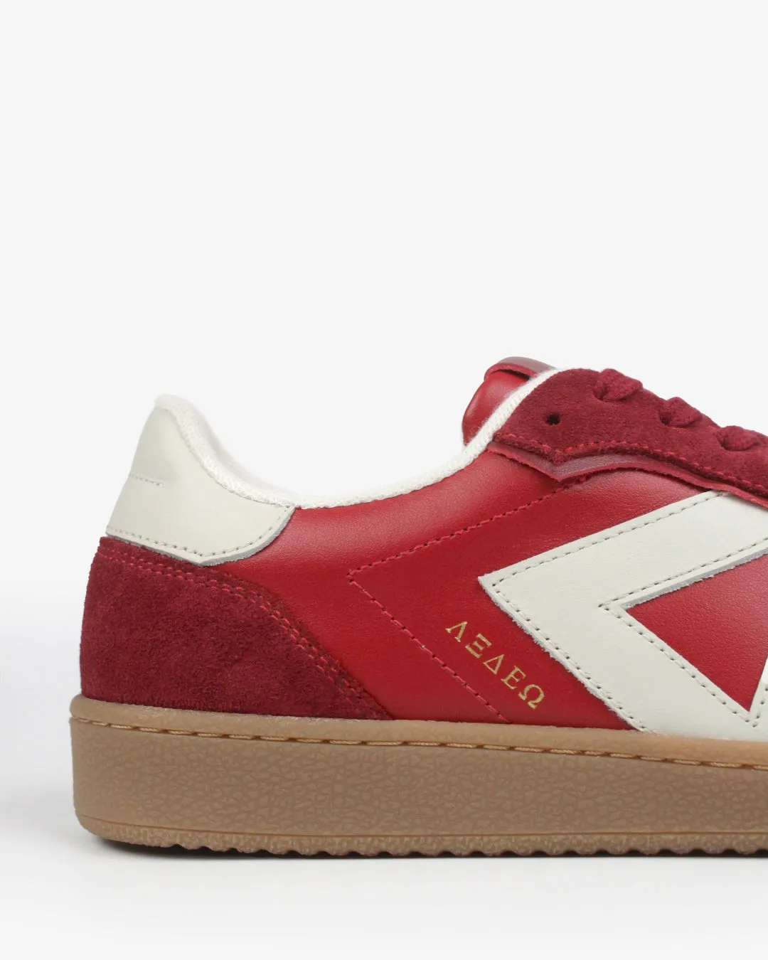 Hera Low Top Trainers - Scarlet Red Leather & Suede sold by SANS MATIN product image thumbnail 4