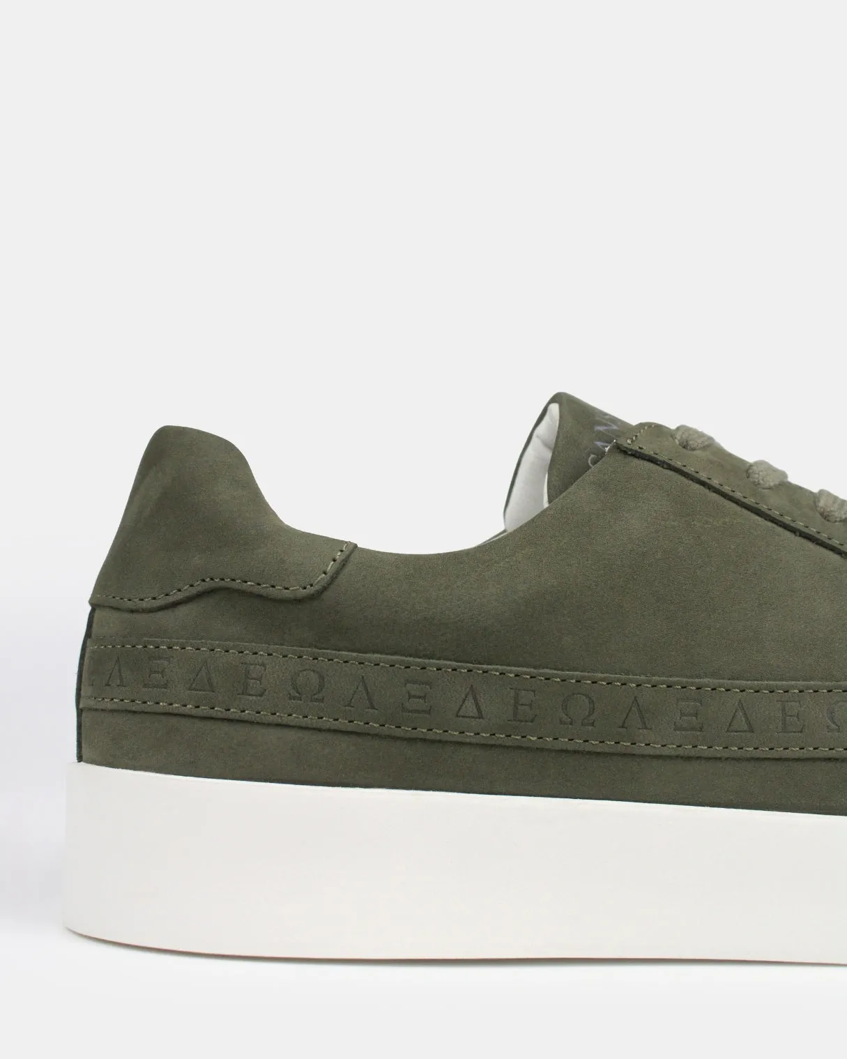 AW25 Limited Edition Olympus Low Top Sneakers - Khaki Nubuck Leather sold by SANS MATIN product image thumbnail 5